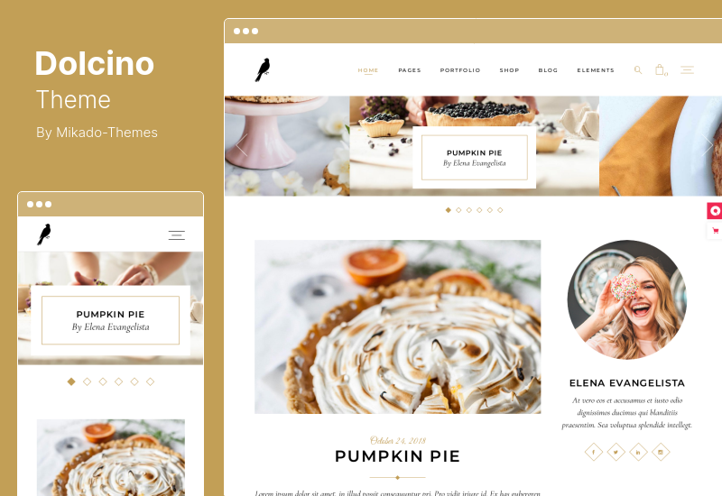 Dolcino Theme - Pastry and Cake Shop WordPress Theme