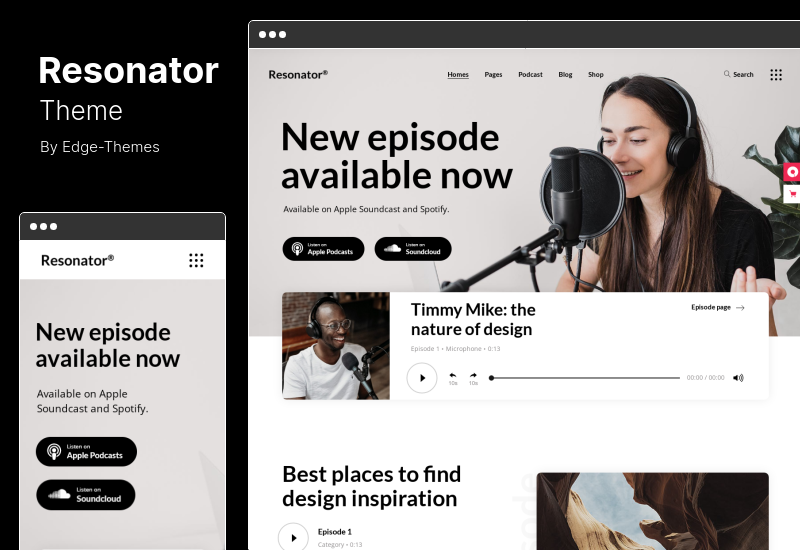 Resonator Theme - Audio Podcast WordPress Theme