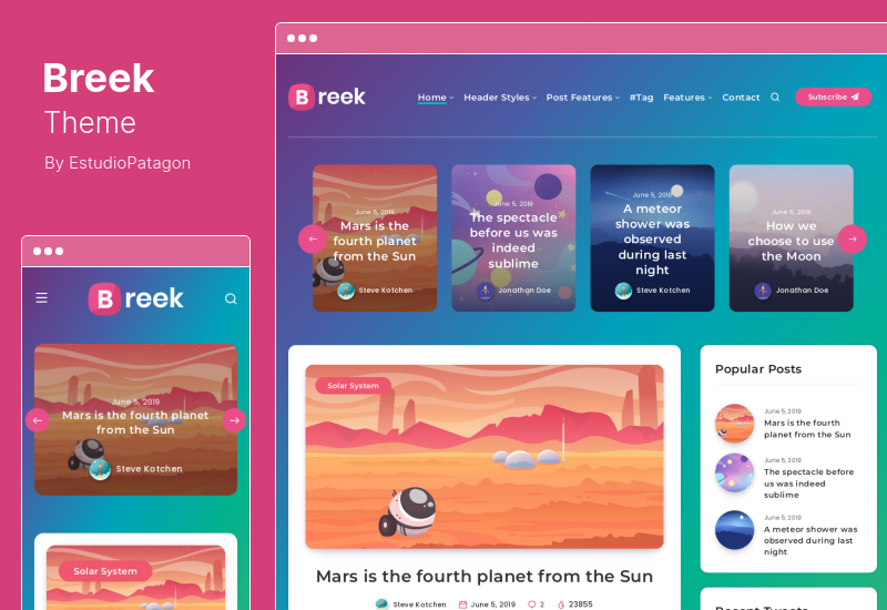 Breek Theme - Minimal Lightweight Masonry Theme for WordPress