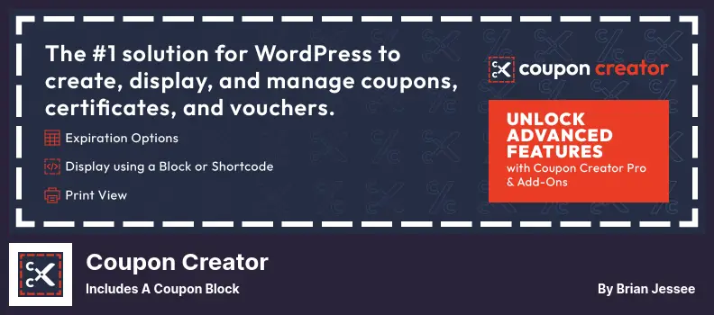 Coupon Creator Plugin - Includes a Coupon Block