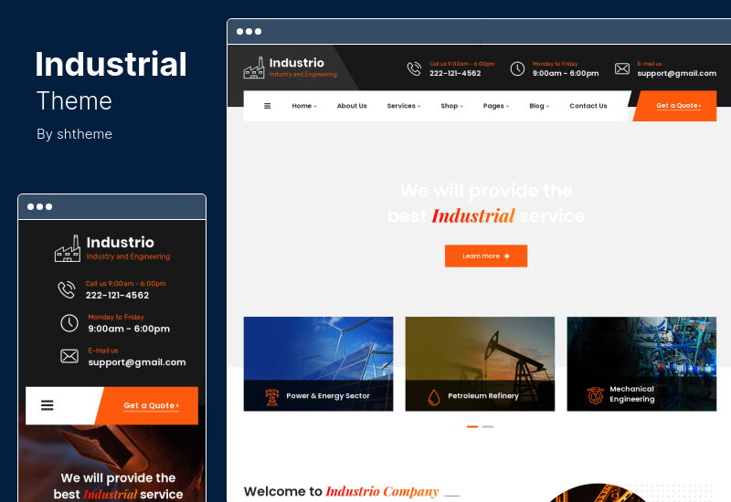 Industrial Theme - Industry Factory WordPress Theme