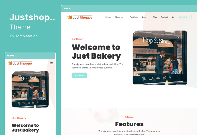 Justshoppe Theme - Elementor Cake, Bakery Food WordPress Theme