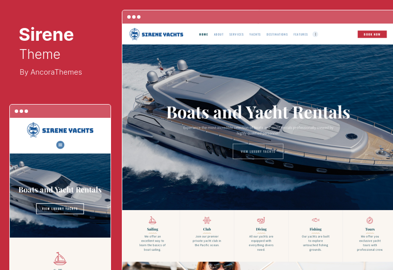 Sirene Theme - Yacht Charter Services & Boat Rental WordPress Theme