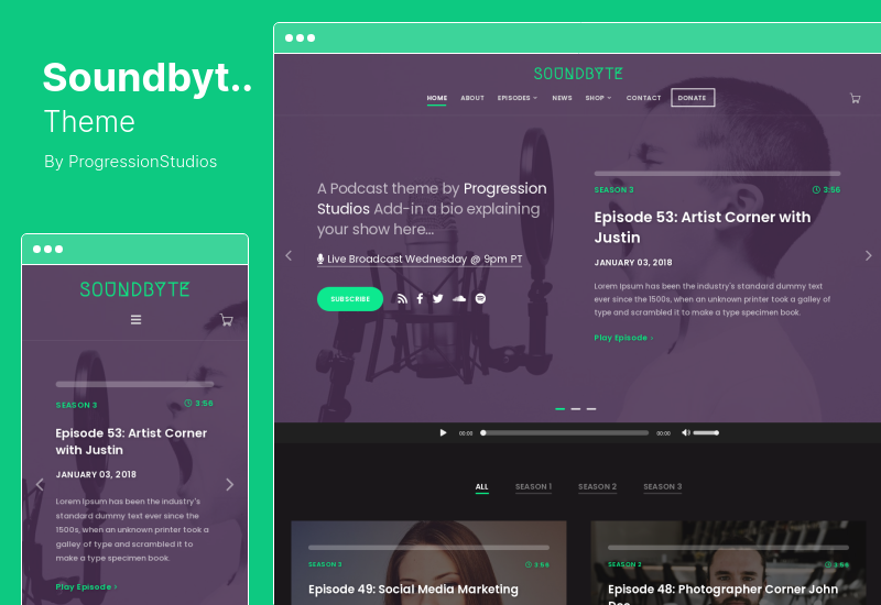 Soundbyte Theme - Podcast / Audio WordPress Theme