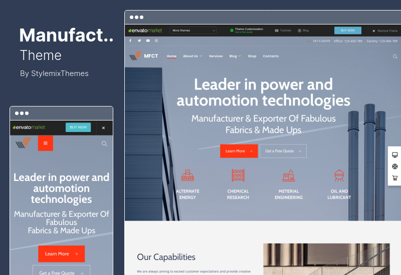 Manufacturer Theme - Factory Industrial WordPress Theme