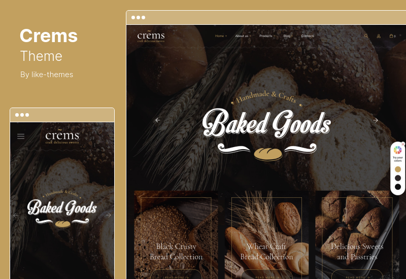 Crems Theme - Bakery, Chocolate Sweets Pastry WordPress Theme