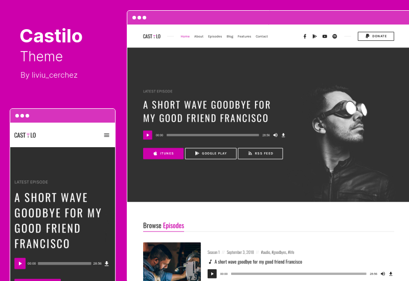 Castilo Theme - Audio Podcast WordPress Theme