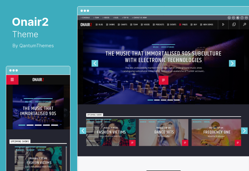 Onair2 Theme - Radio Station WordPress Theme With Non-Stop Music Player