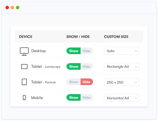 showhide wordpress