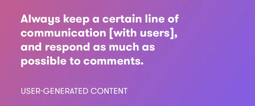 user generated content testimonial