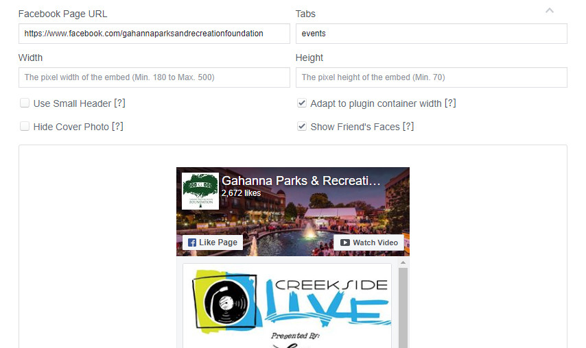 embed a facebook event in wordpress