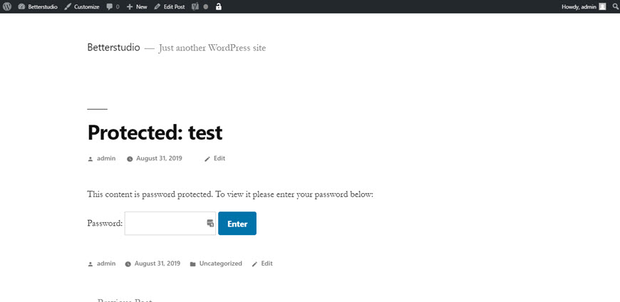 password protect a WordPress page