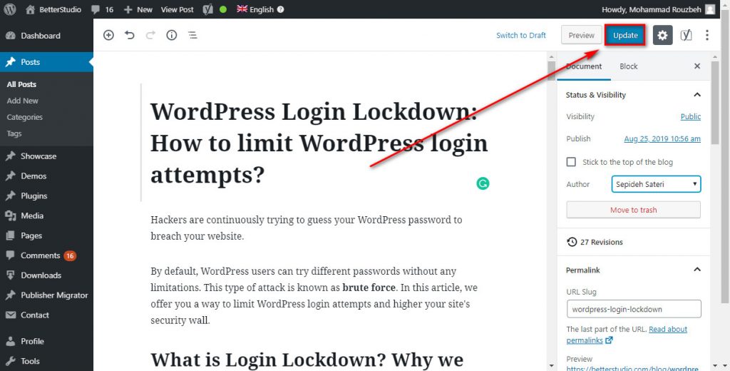 change author in wordpress