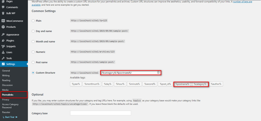 Include Category in WordPress Permalinks