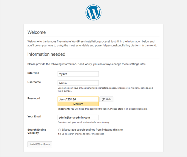 installing wordpress on mamp