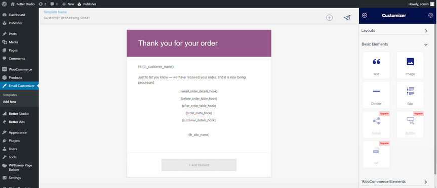 woocommerce email customizer