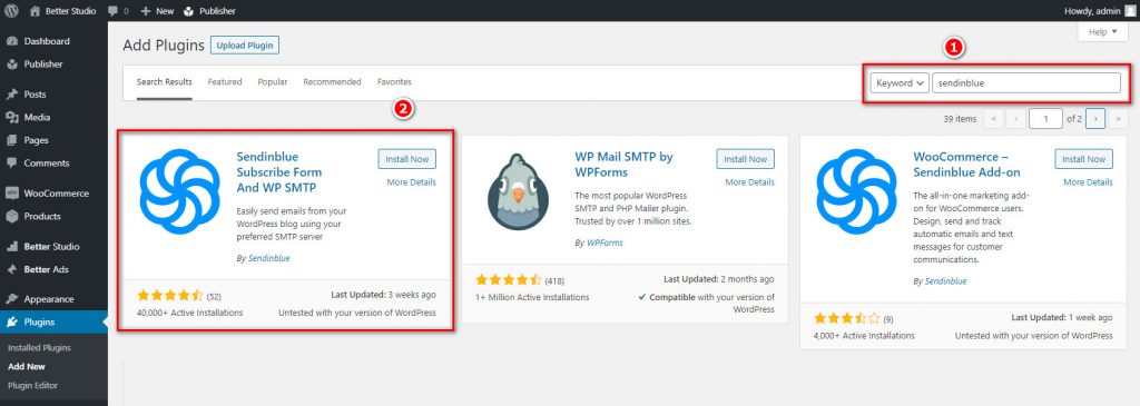 how to install sendinblue wordpress plugin