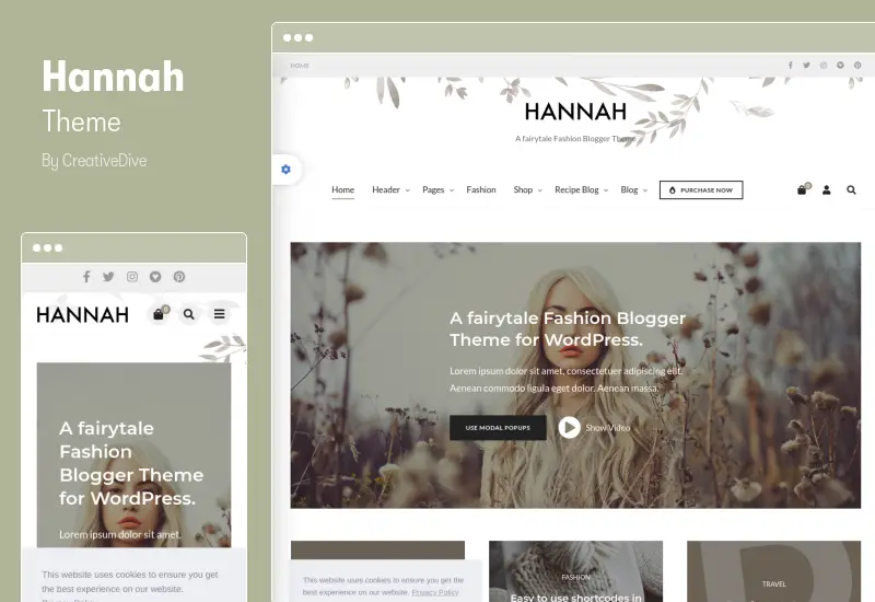 Hannah Theme - Lifestyle & Fashion Blog Theme for WordPress