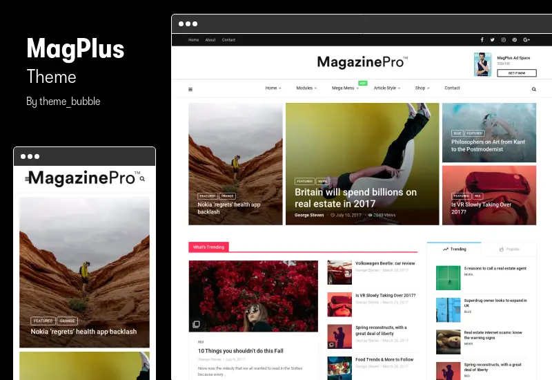 MagPlus Theme - Blog, Magazine Elementor WordPress Theme