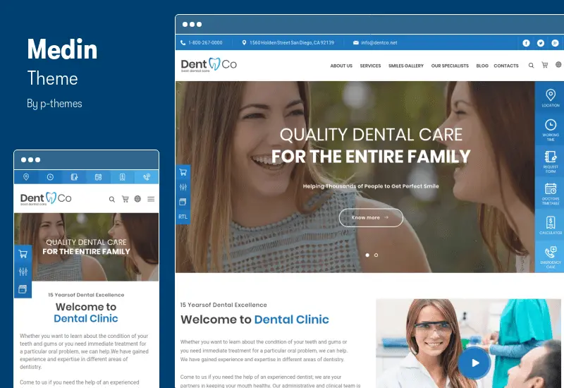 Medin Theme - Dental Medical Center WordPress Theme