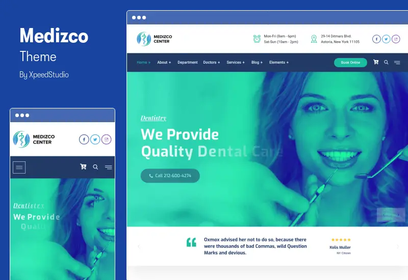Medizco Theme - Dental Care Clinic WordPress Theme
