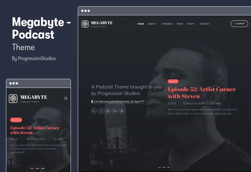 Megabyte - Podcast Theme - Audio WordPress Theme