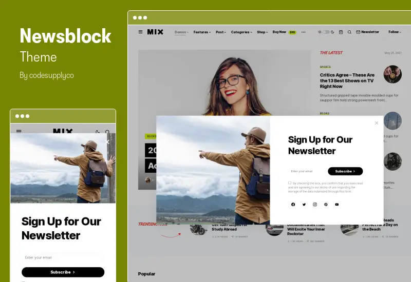 NewsBlock Theme - News & Magazine WordPress Theme with Dark Mode