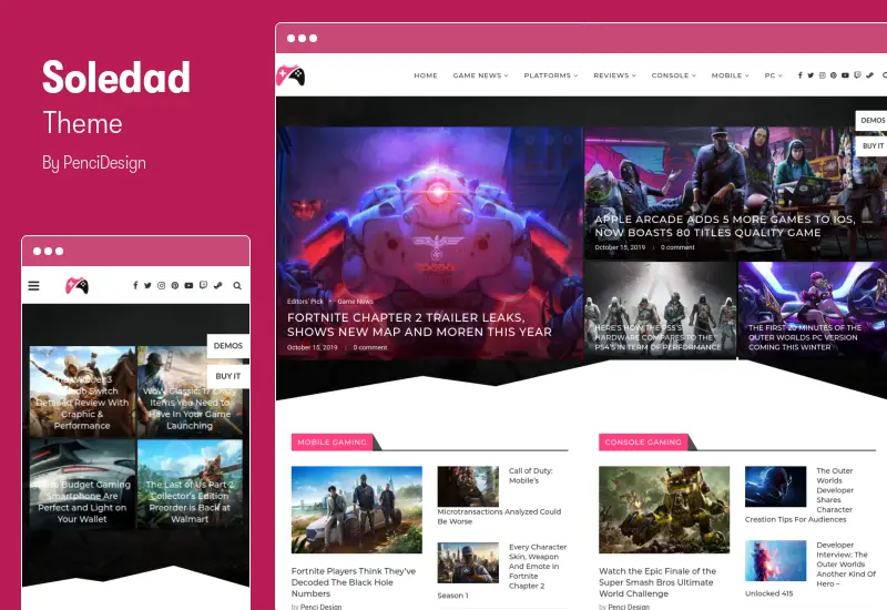 Soledad Theme - Multi-Concept Blog Magazine AMP WordPress Theme