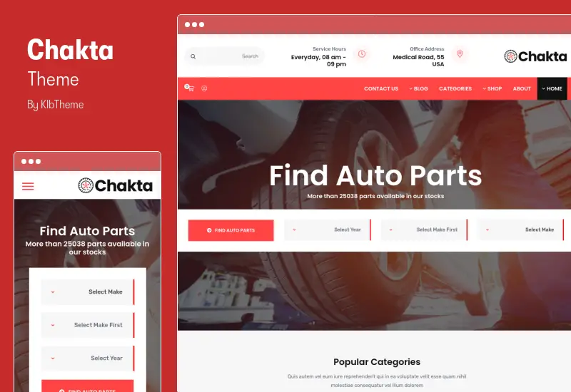 Chakta Theme - RTL Auto Parts Shop WooCommerce Theme
