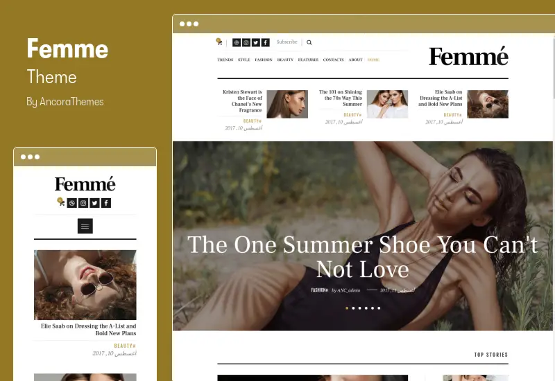 Femme Theme - RTL Magazine & Fashion Blog WordPress Theme