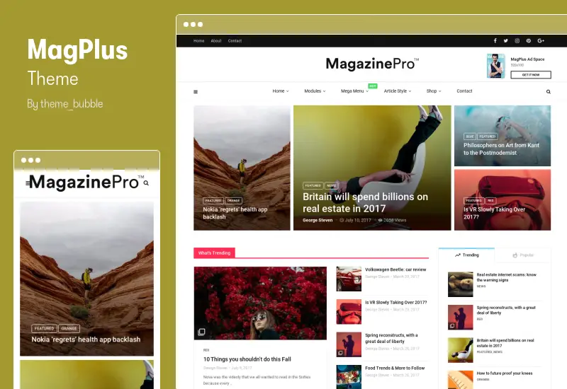 MagPlus Theme - Blog Magazine Elementor WordPress Theme