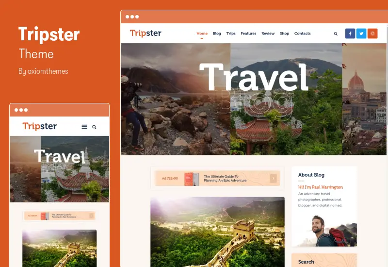 Tripster Theme - Travel & Lifestyle WordPress Blog Theme