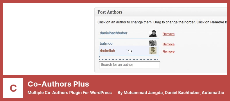 Co-Authors Plus Plugin - Multiple Co-Authors Plugin for WordPress