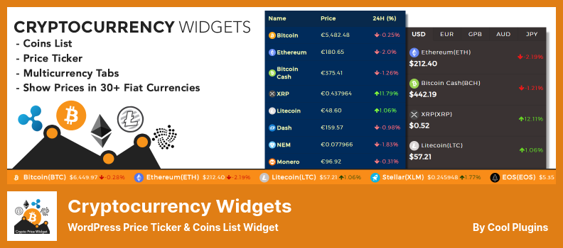 Cryptocurrency Widgets Plugin - WordPress Price Ticker & Coins List Widget