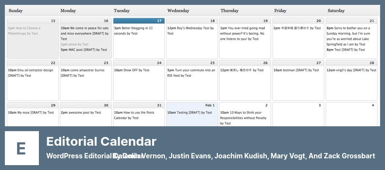 Editorial Calendar Plugin - WordPress Editorial Calendar