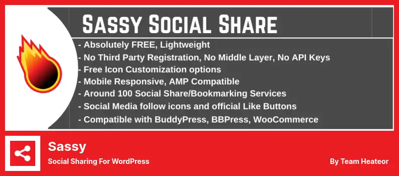 Sassy Plugin - Social Sharing For WordPress