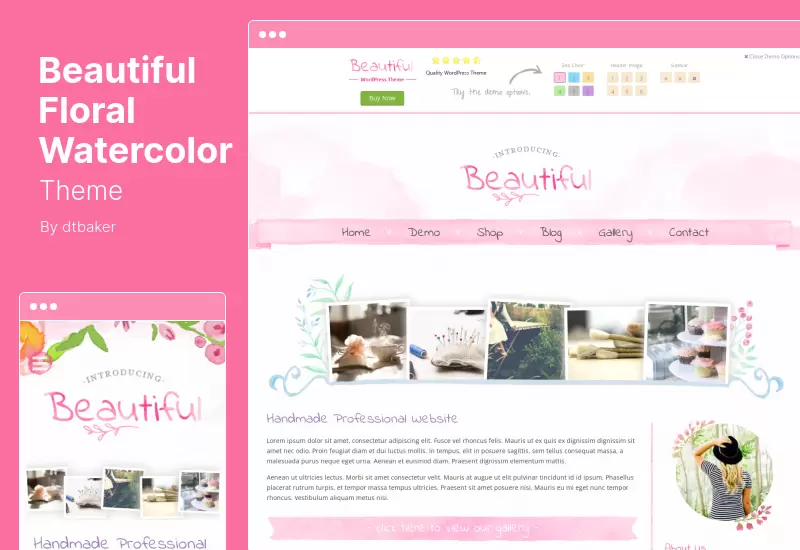 Beautiful Floral Watercolor Theme - Blog  Shop