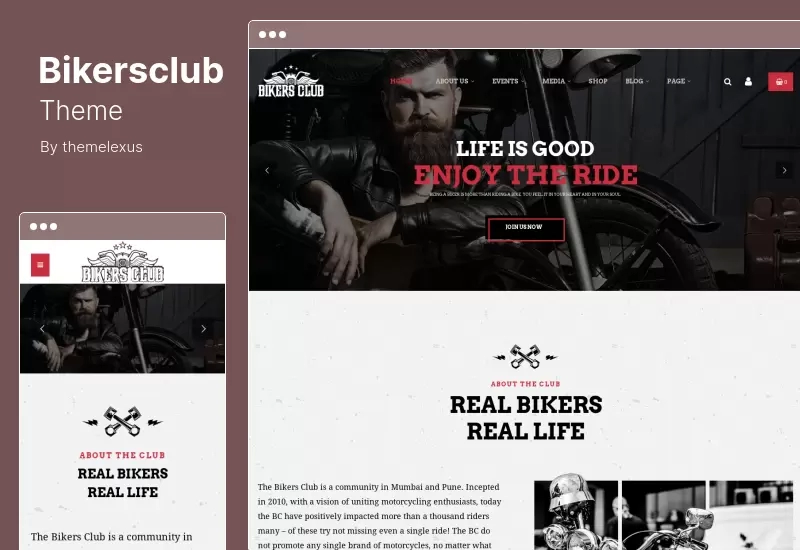 Bikersclub Theme - Motorcycle Club WooCommerce WordPress Theme