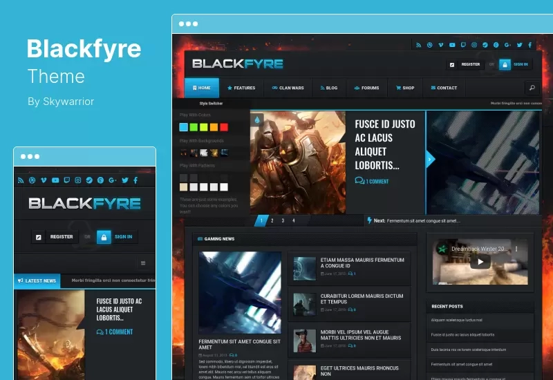 Blackfyre Theme - Create Your Own Gaming Community