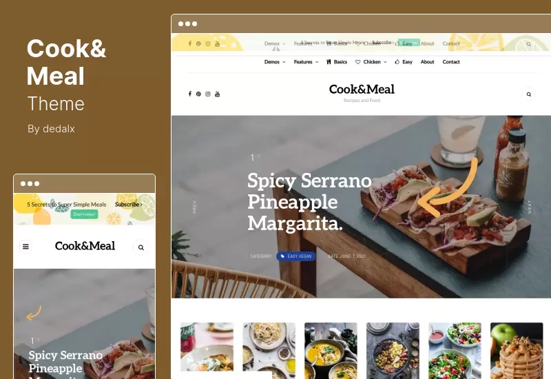Cook&Meal Theme - Food Blog  Recipe WordPress Theme
