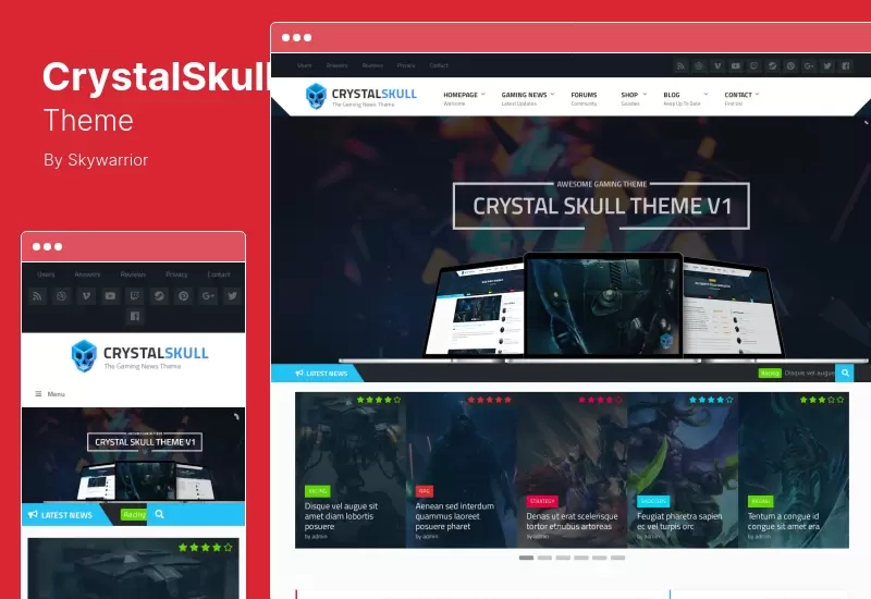 CrystalSkull Theme - Gaming Magazine WordPress Theme