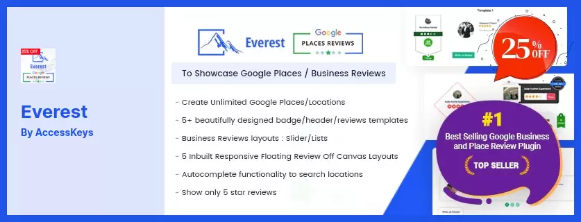 Everest Plugin - Best WordPress Plugin To Showcase Google Places / Business Reviews