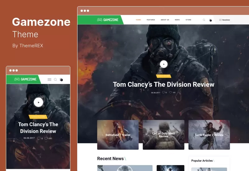 Gamezone Theme - Video Gaming Blog  Esports Store WordPress Theme