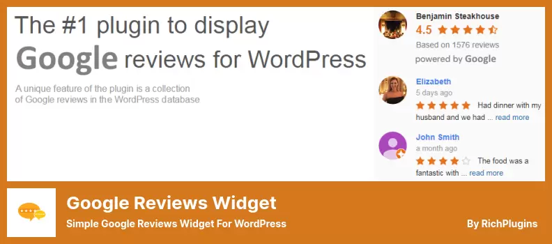 Google Reviews Widget Plugin - Simple Google Reviews Widget for WordPress
