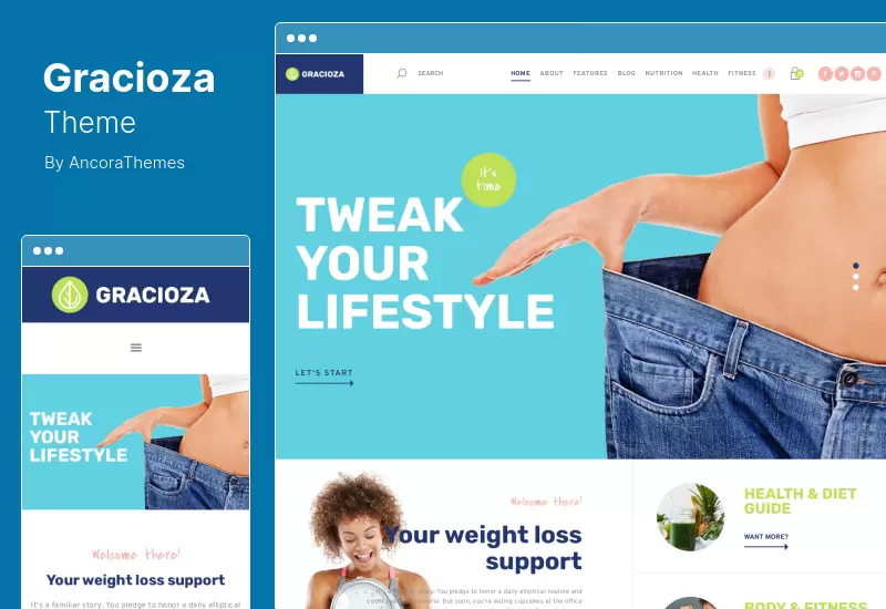 Gracioza Theme - Weight Loss Company  Healthy Blog WordPress Theme