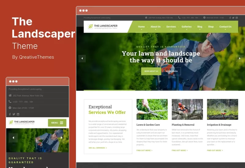 The Landscaper Theme - Lawn  Landscaping WP Theme