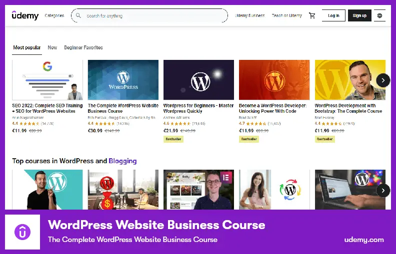 Learn WordPress With Udemy - Complete WordPress Training for Beginners and Developers