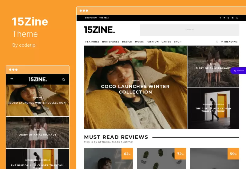 15Zine Theme - Blog Magazine WordPress Theme