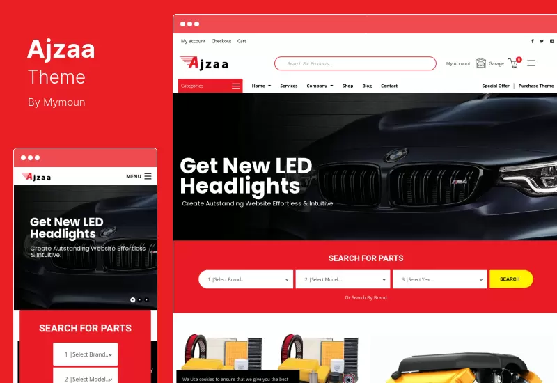 Ajzaa Theme - Auto Parts Store WordPress Theme