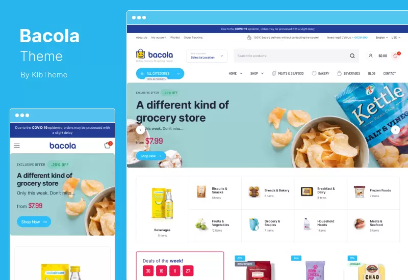 Bacola Theme - Grocery Store Food eCommerce WordPress Theme
